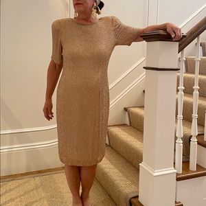 Gold Sequin Elegant Dress Sz 8